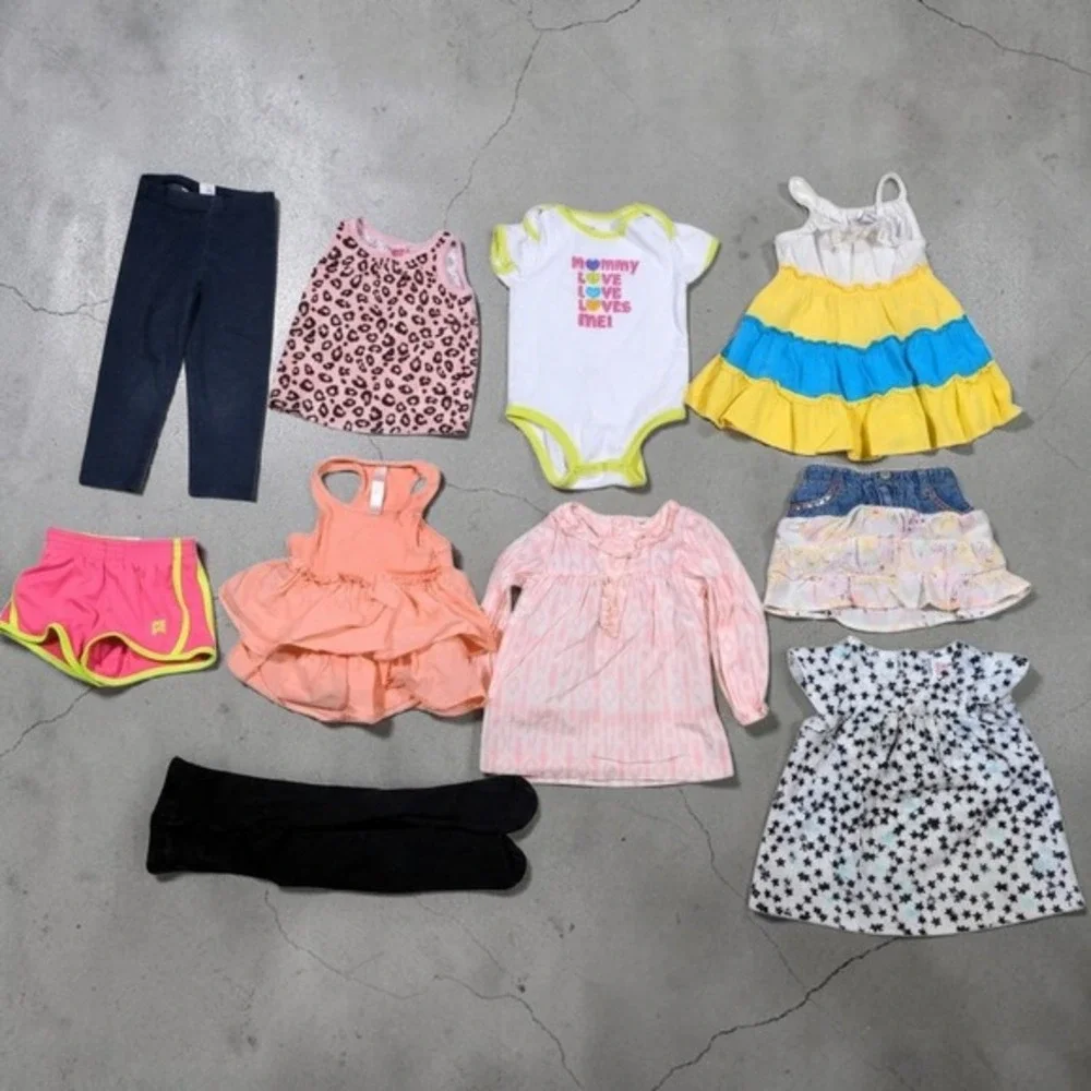 Baby Girl Toddler Clothing Lot 2T 24M 10pc Lot Mixed Brands Nike Carters Jumping